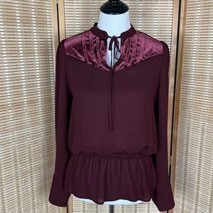 Worthington Velvet Accent Flare Sleeve Top